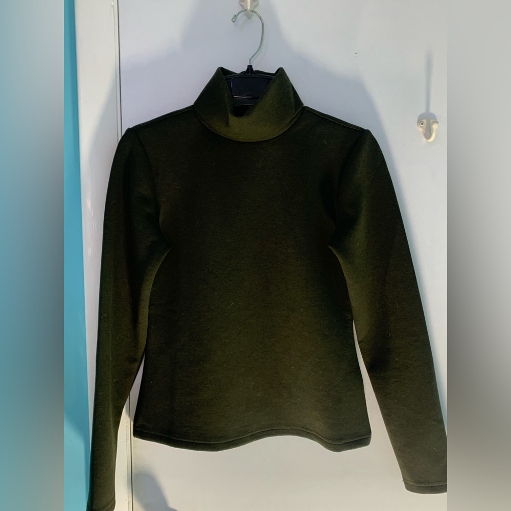 Dark Olive Green turtleneck top from local boutique. Size S